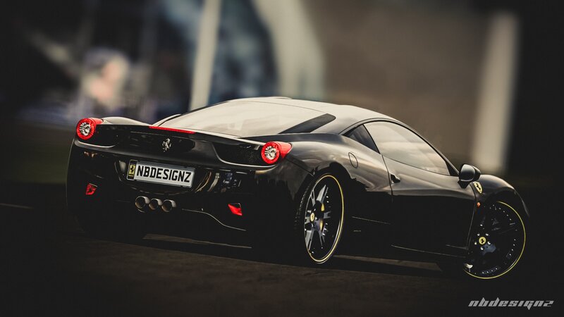 Black Ferrari sports car