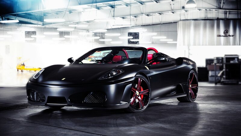 black ferrari sports car