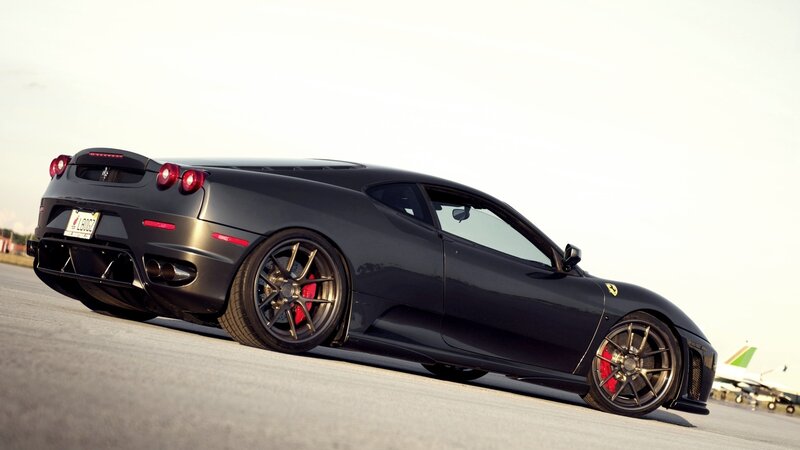 black ferrari sports car