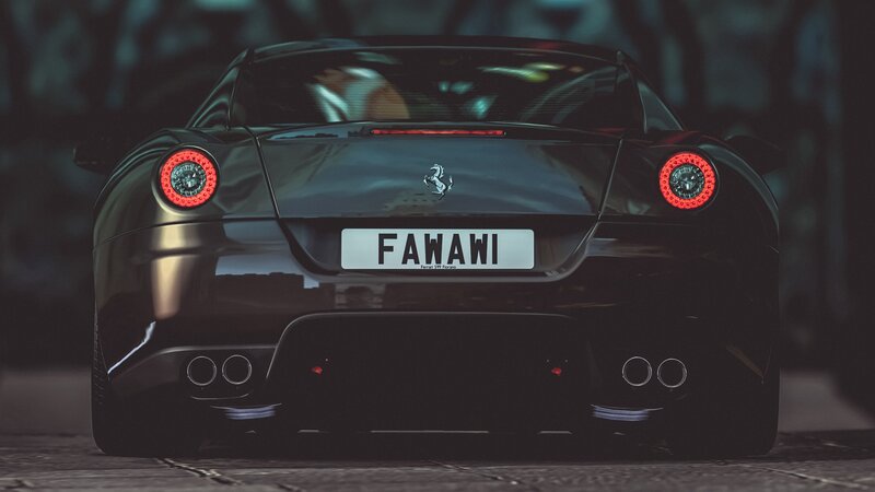 black ferrari sports car