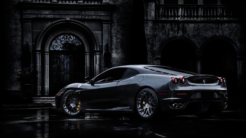black ferrari sports car