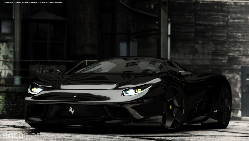 black ferrari sports car