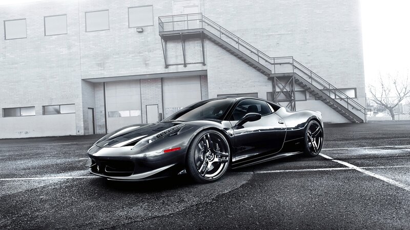 black ferrari sports car