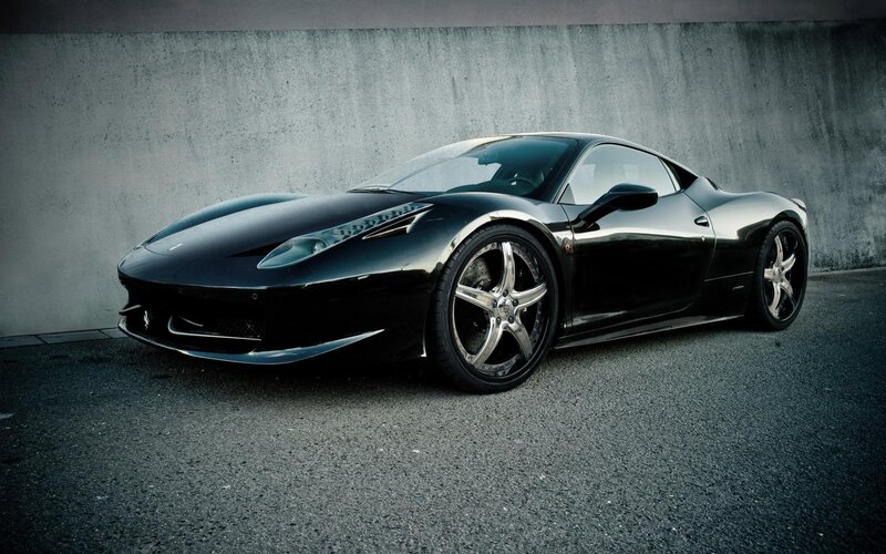 black ferrari sports car