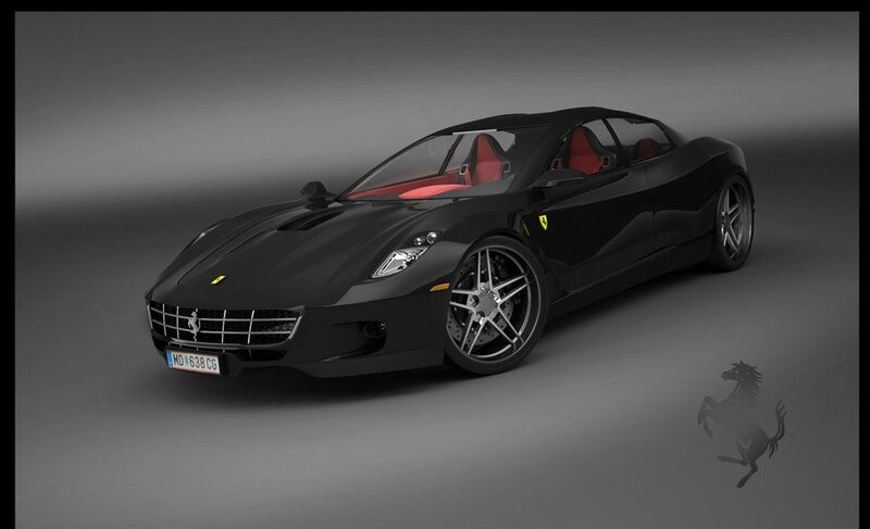 black ferrari sports car