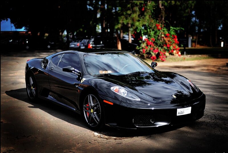 Black Ferrari sports car