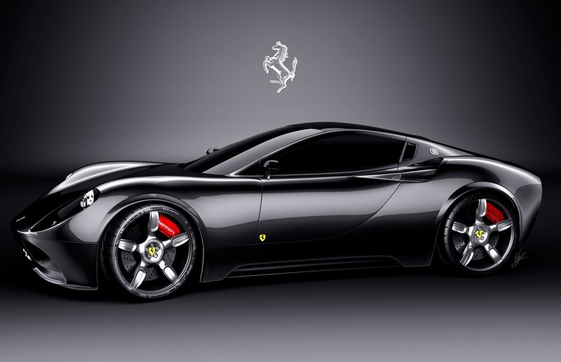 Black Ferrari sports car