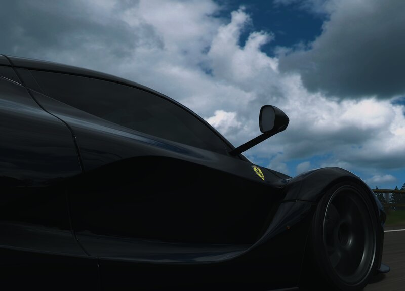 Black Ferrari Sports Car — Dramatic, Afternoon, 3d Render