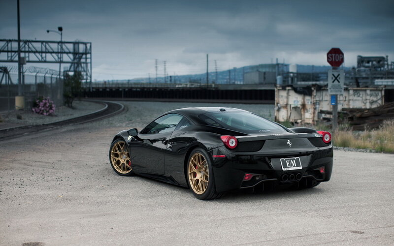 Black Ferrari Sports Car — Dramatic, Afternoon