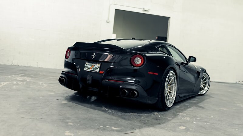 Black Ferrari Sports Car — Dramatic, Photograph, License Plate
