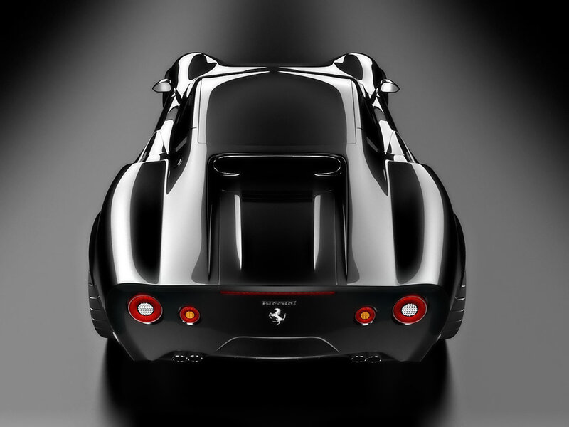 Black Ferrari Sports Car — Dramatic, Photograph, Taillights