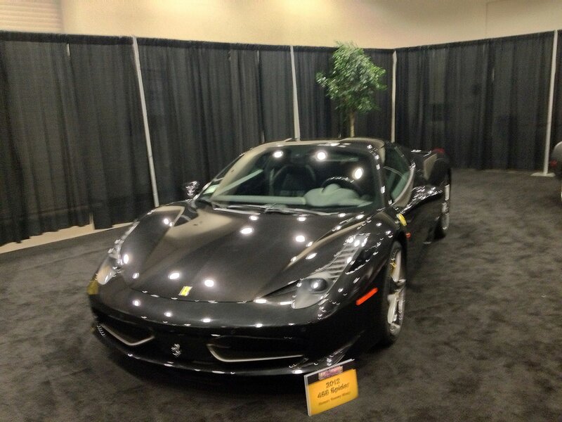 Black Ferrari Sports Car — Neutral, Photograph, Tree