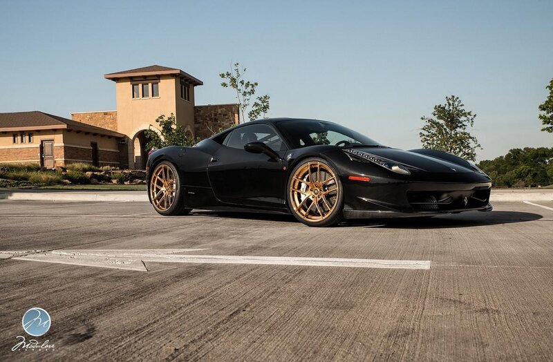 Black Ferrari Sports Car — Serene, Afternoon, Photograph, Building