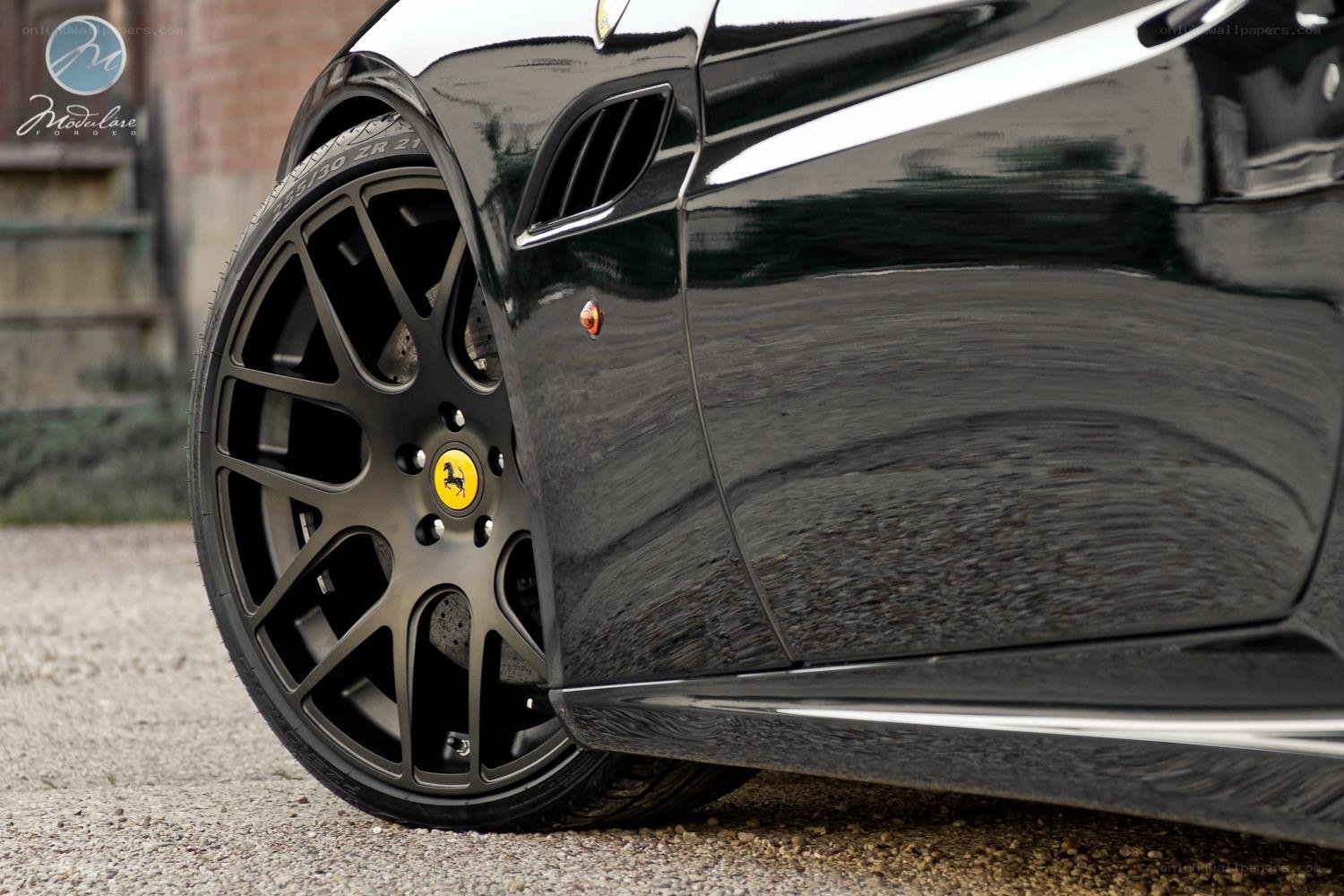 Black Ferrari wheel close-up