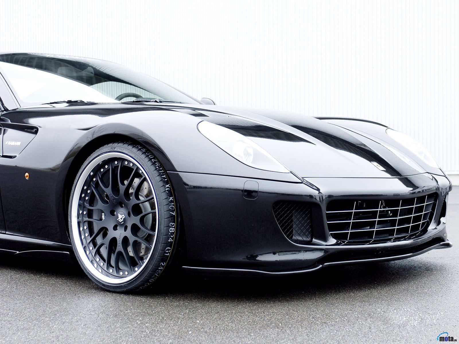 Black Ferrari with custom wheels