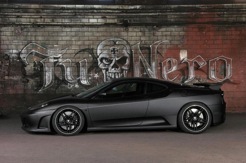 Black Ferrari with graffiti art