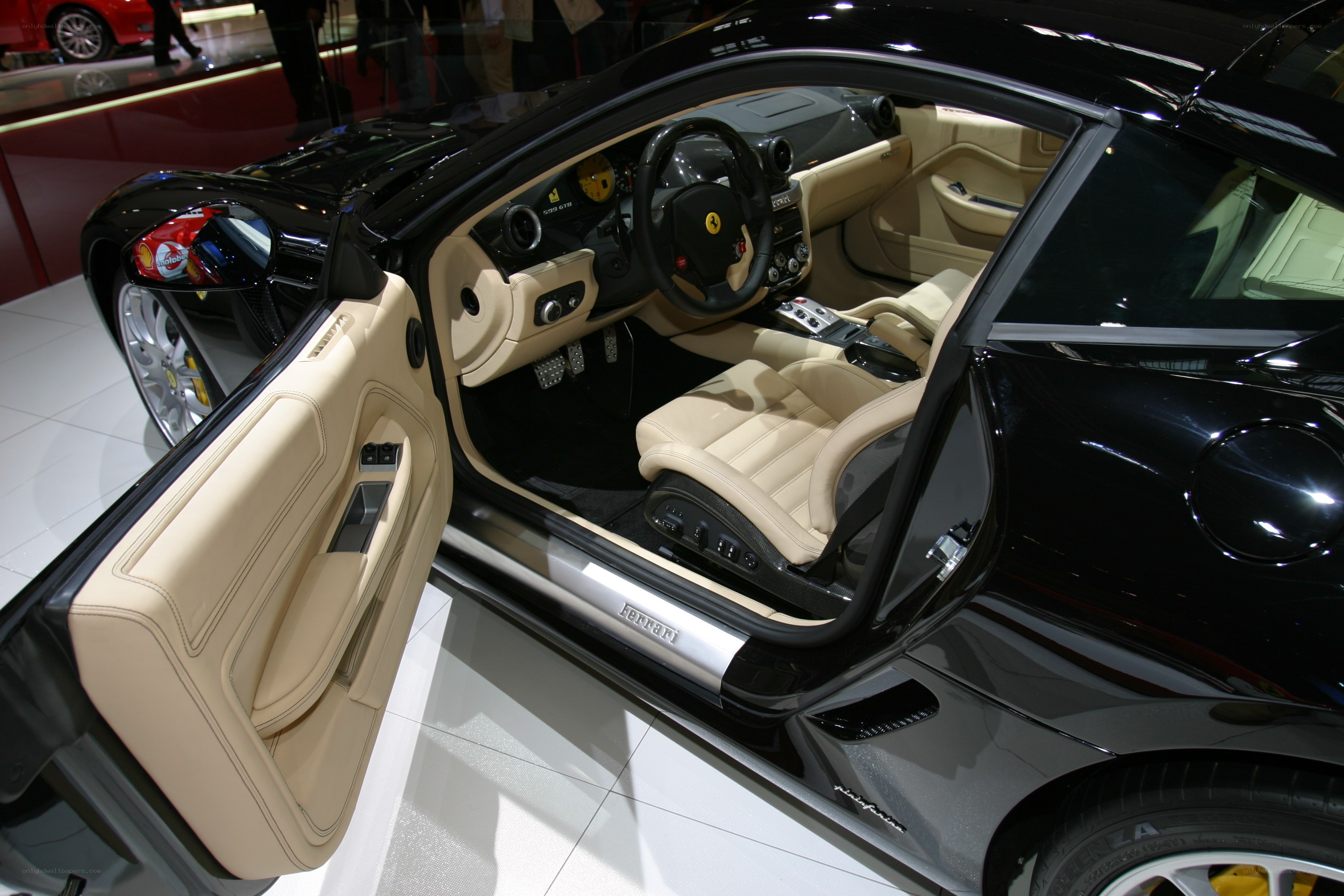 Black Ferrari with open door