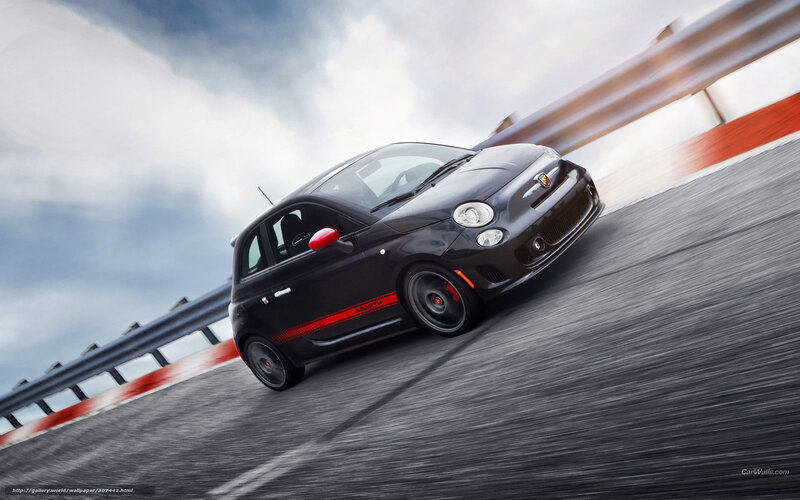Black Fiat Abarth Car — Dynamic, Photograph