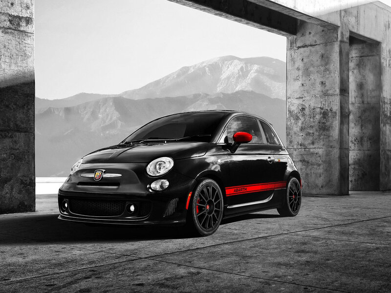 Black Fiat Abarth — Dramatic