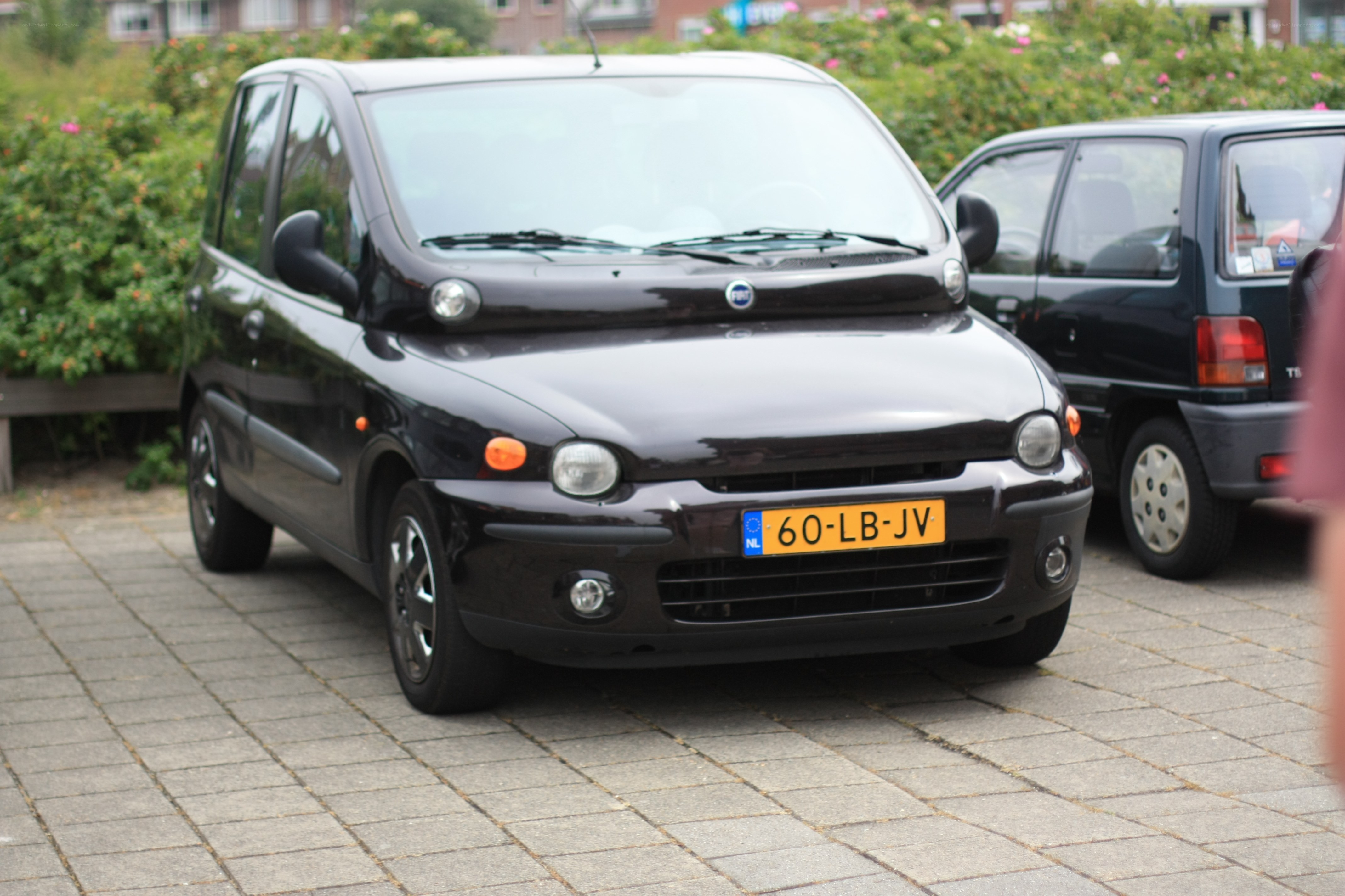 Black Fiat Multipla parked