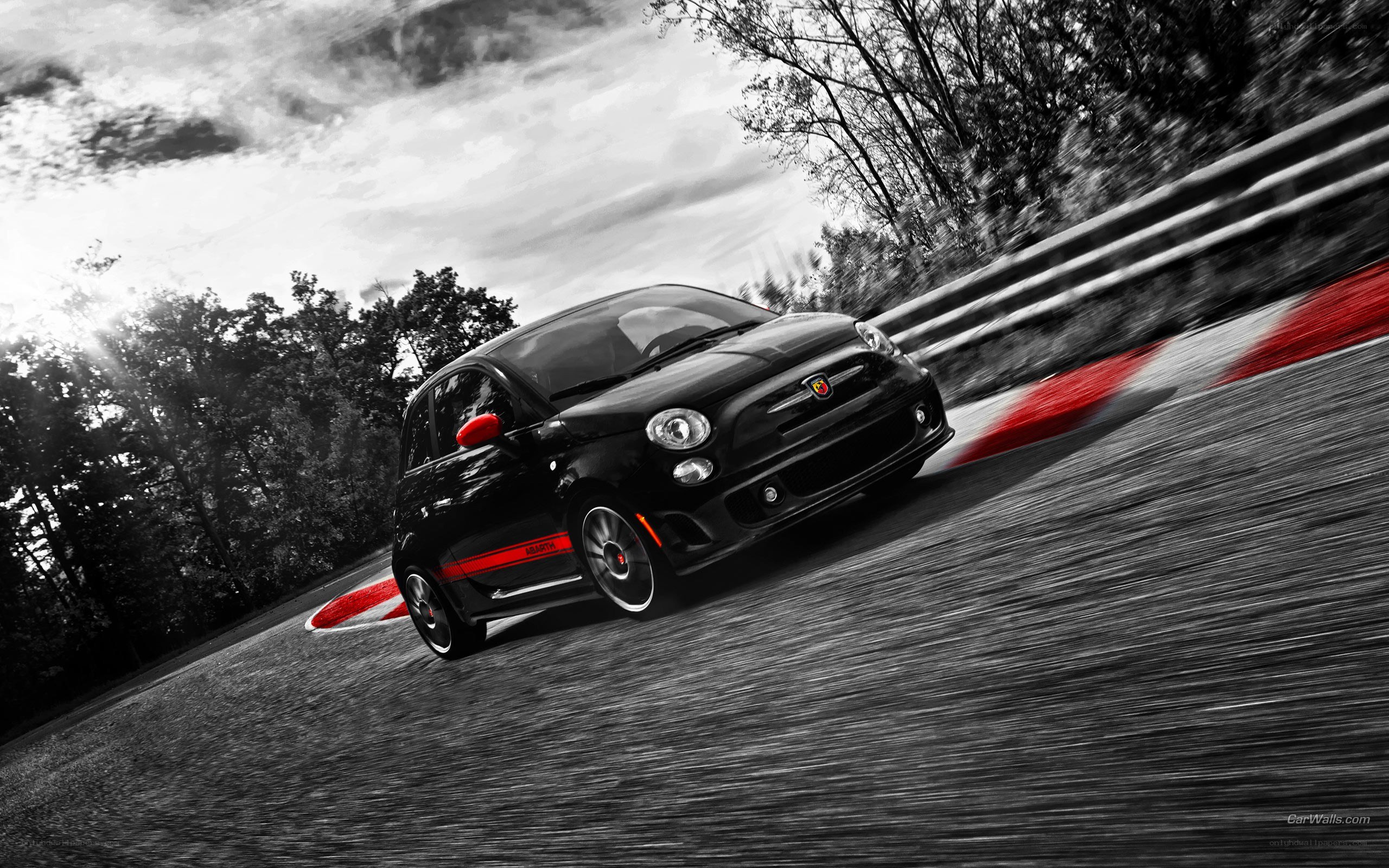 black fiat on racetrack