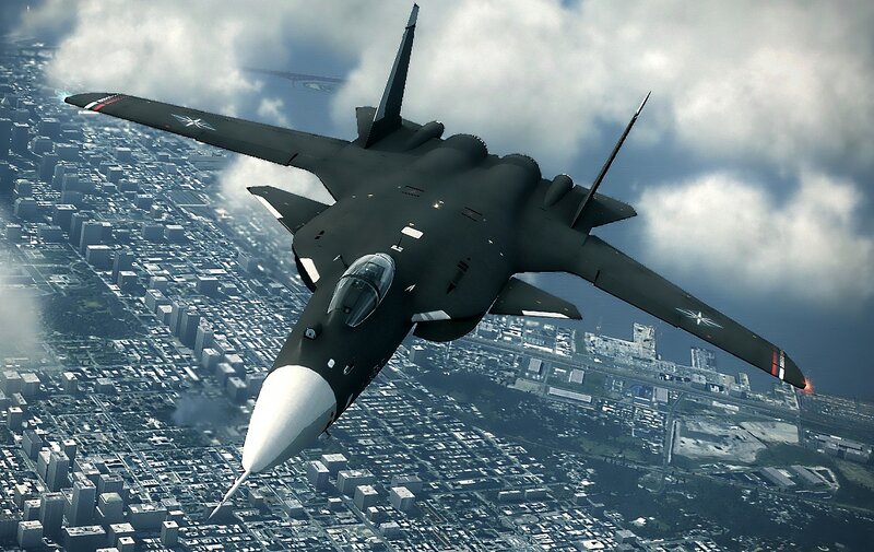 Black Fighter Jet — Gray
