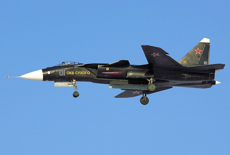 Black Fighter Jet in Flight — Blue, Clear