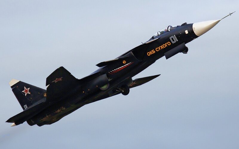 Black Fighter Jet in Flight — Dynamic