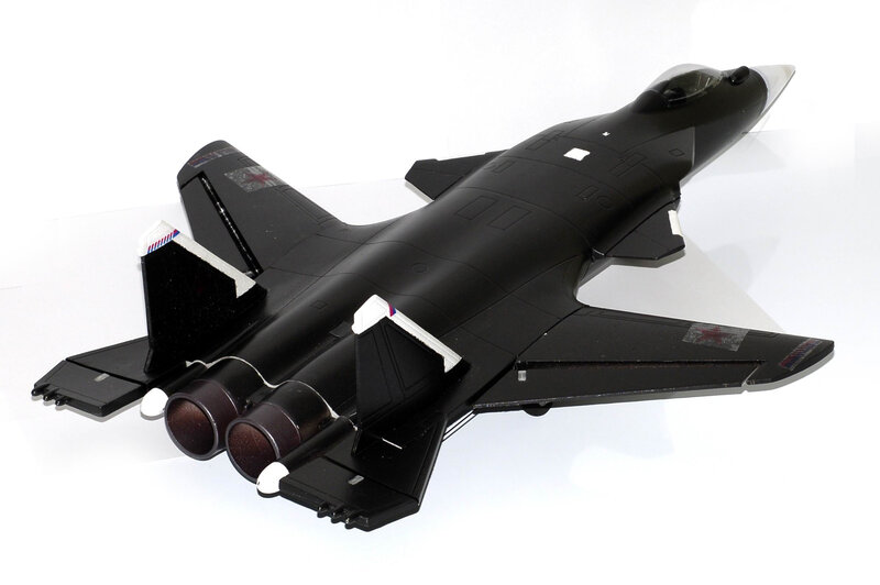 black fighter jet model
