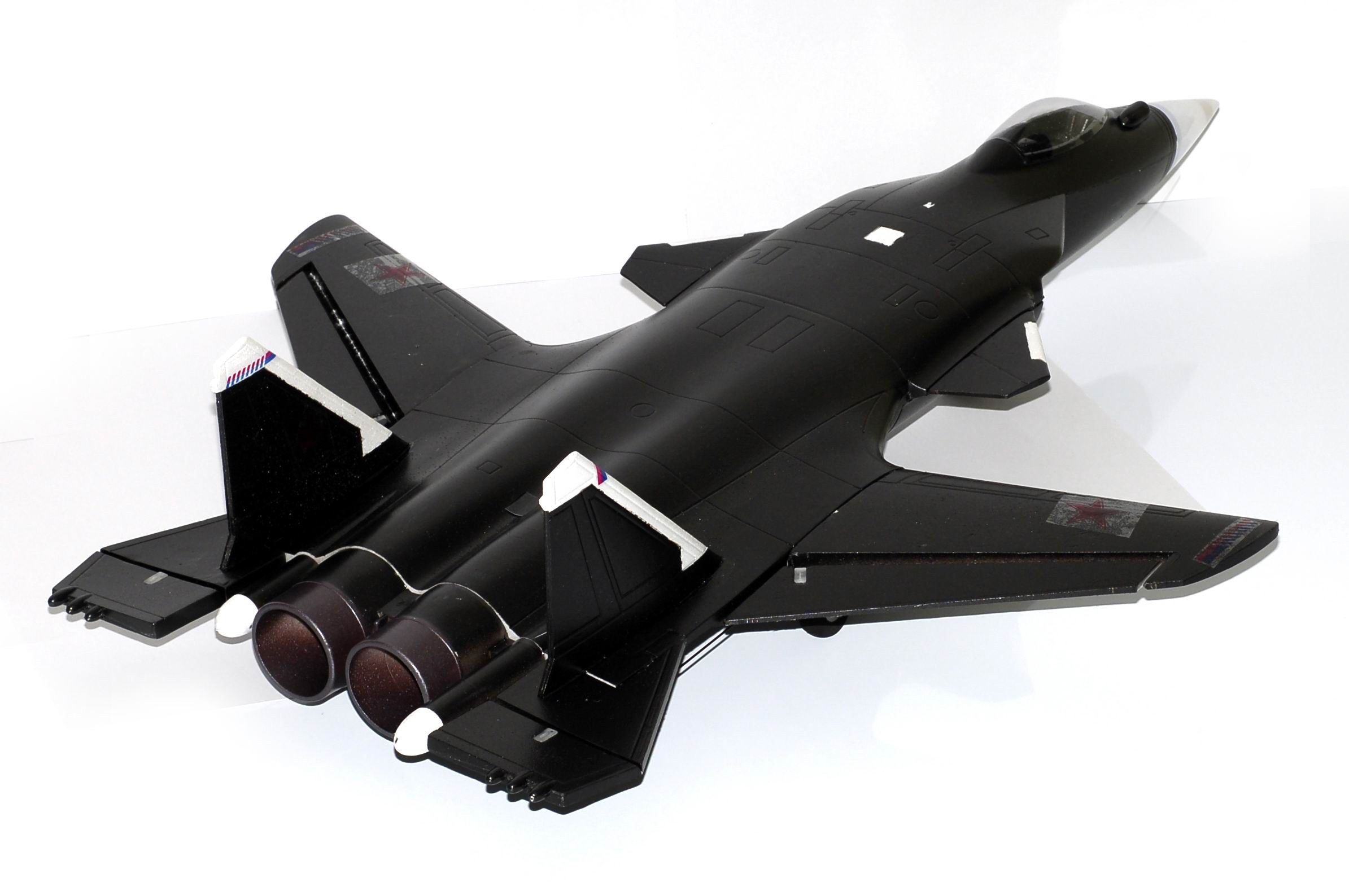 black fighter jet model