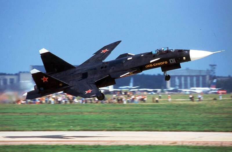 Black Fighter Jet Taking Off