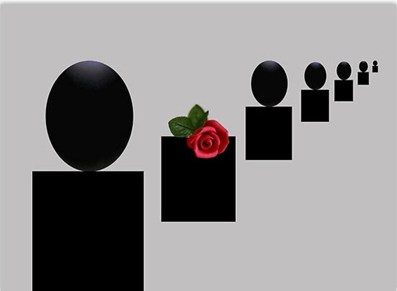 Black Figures with Rose