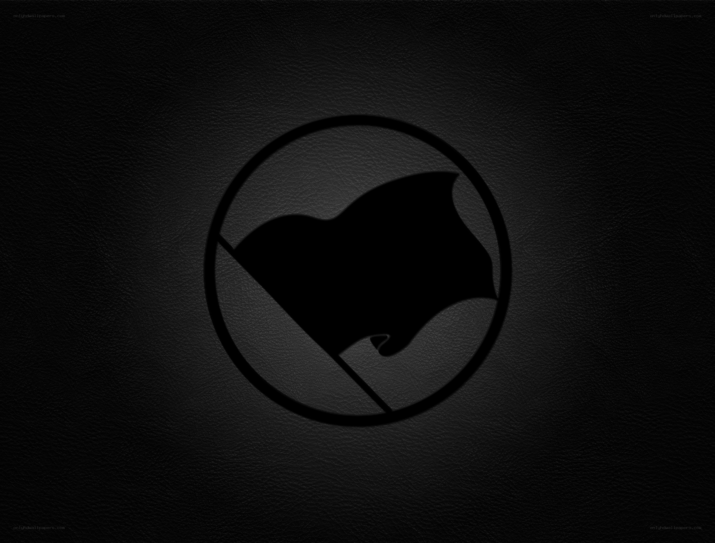 Black flag symbol on leather
