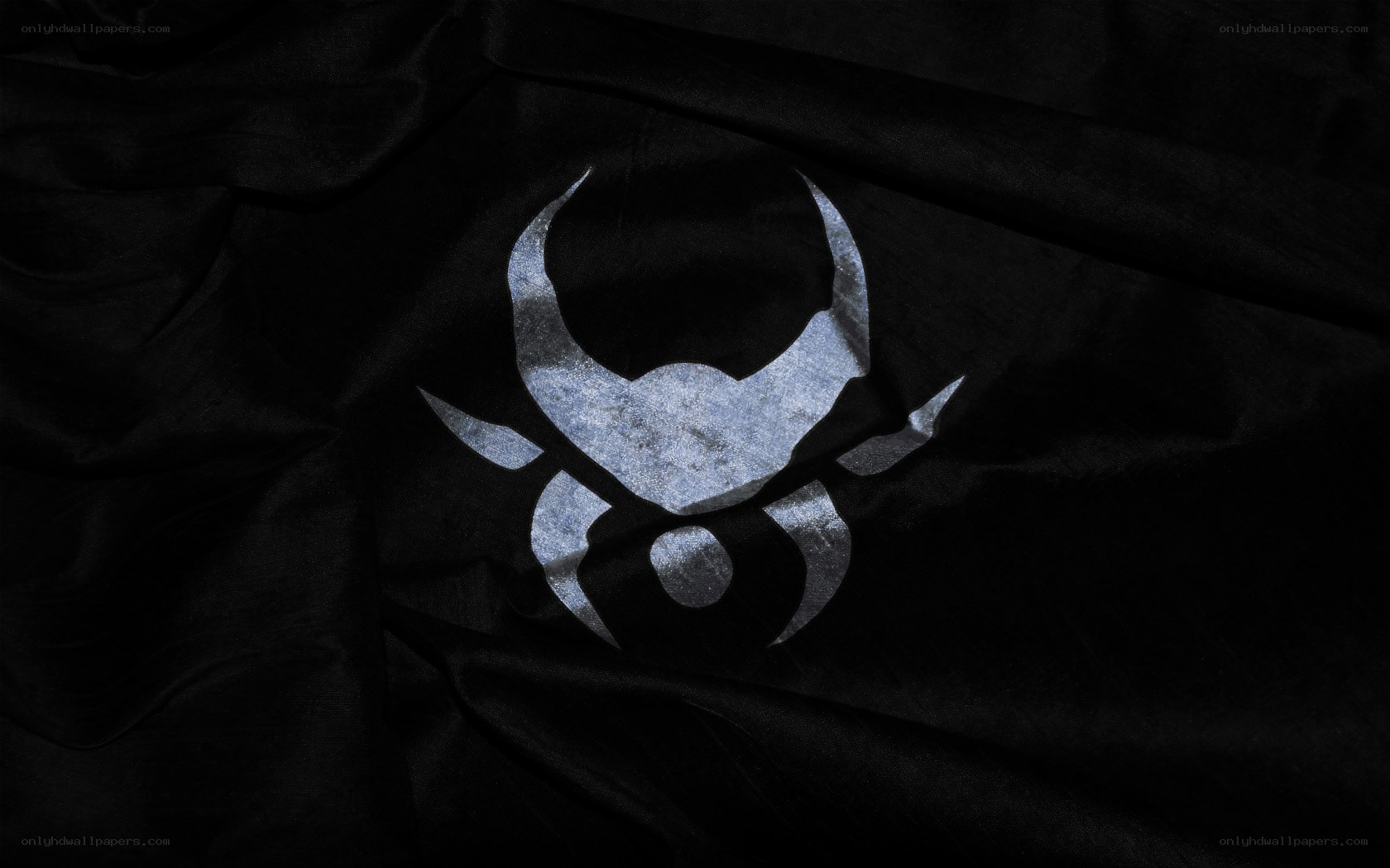 black flag with silver emblem