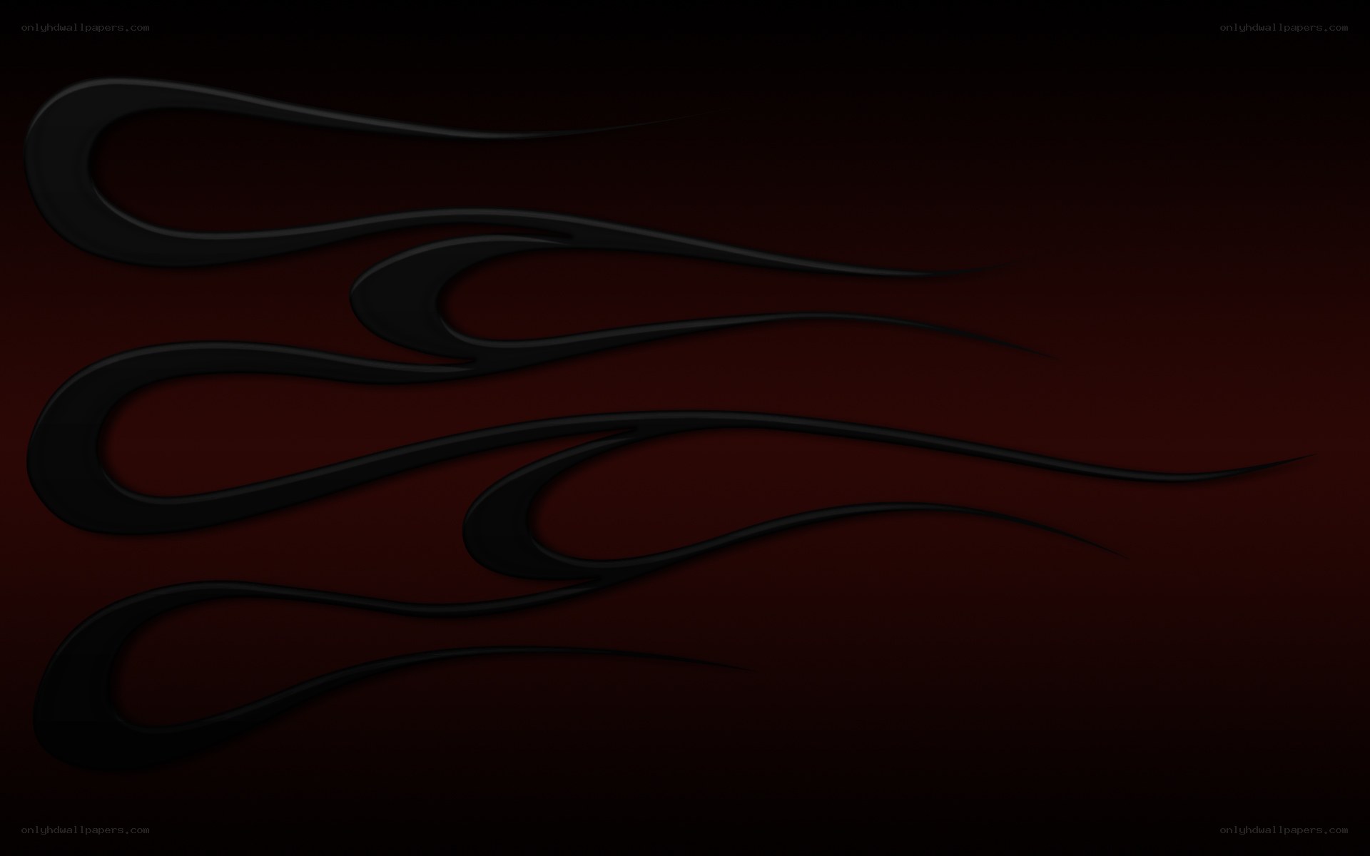 black flame design on red