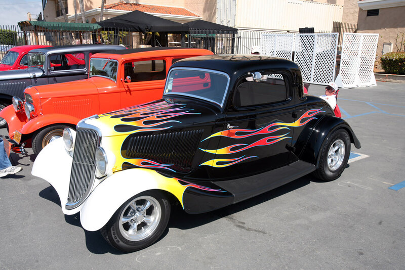 Black Flame-painted Car — Outdoor
