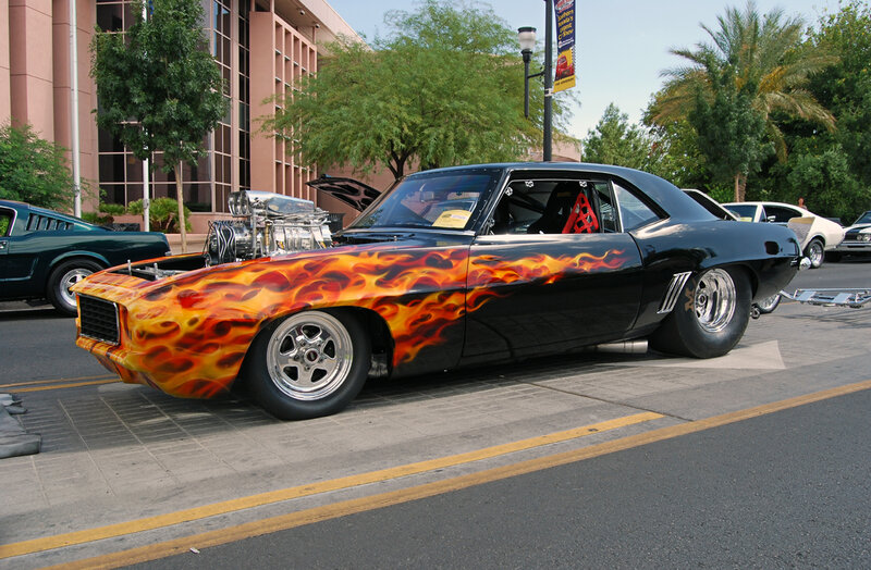 Black Flame-painted Car — Showcase