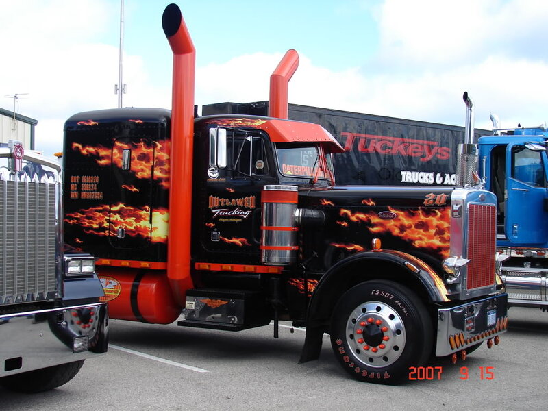 Black Flame-painted Truck — Dramatic
