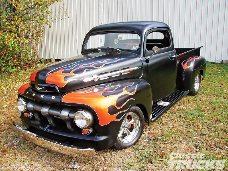 Black Flame-painted Truck — Retro