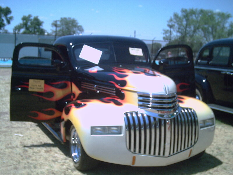Black Flame-painted Truck