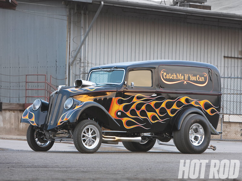 Black Flame-painted Van