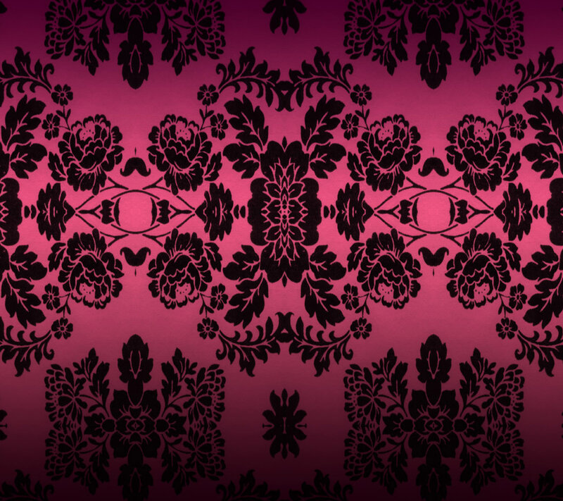 Black Floral Damask Pattern
