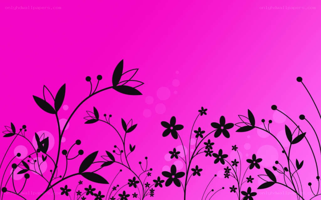 black floral design on pink