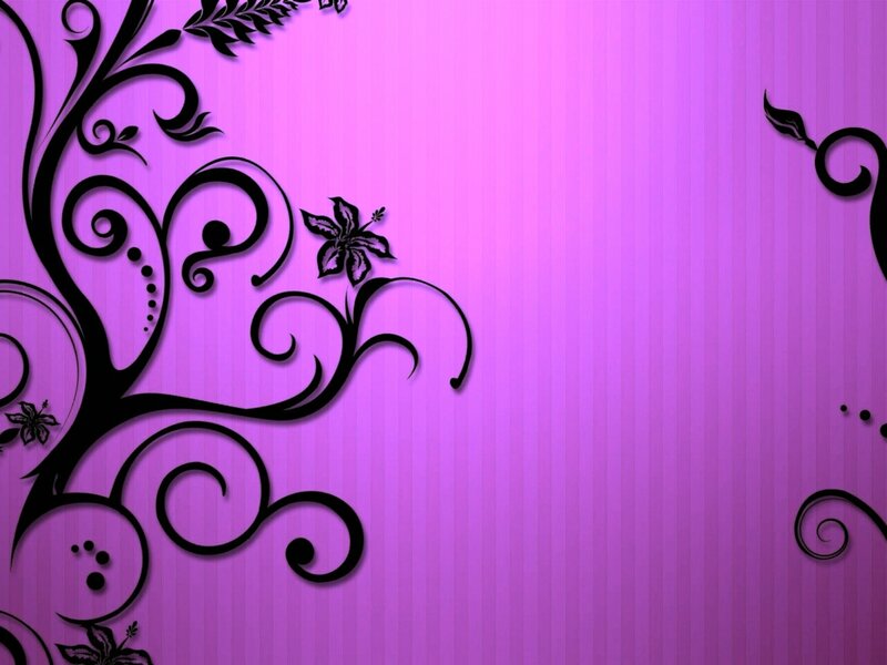 Black Floral Design — Purple