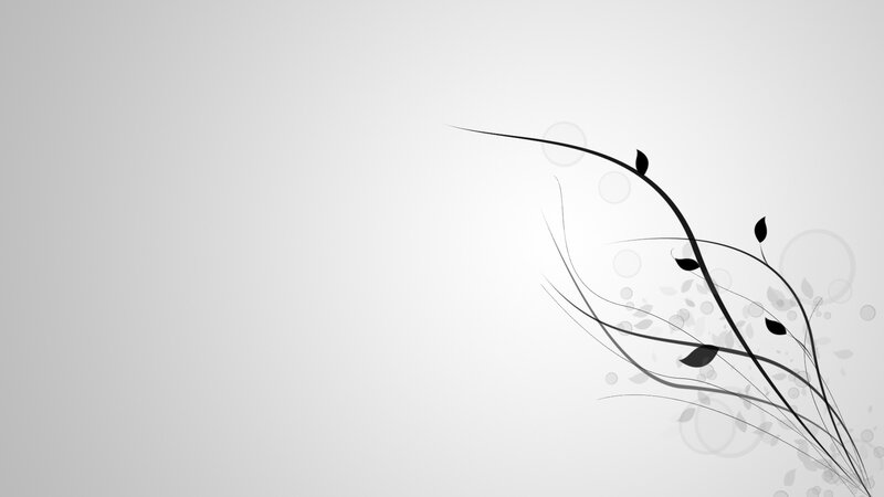 Black Floral Design — White