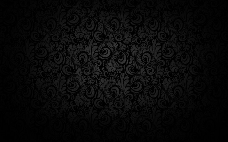 Black Floral Pattern — Dark, Abstract, Swirls