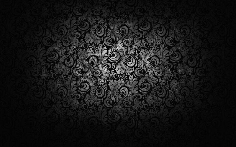 Black Floral Pattern — Dark, Digital Art