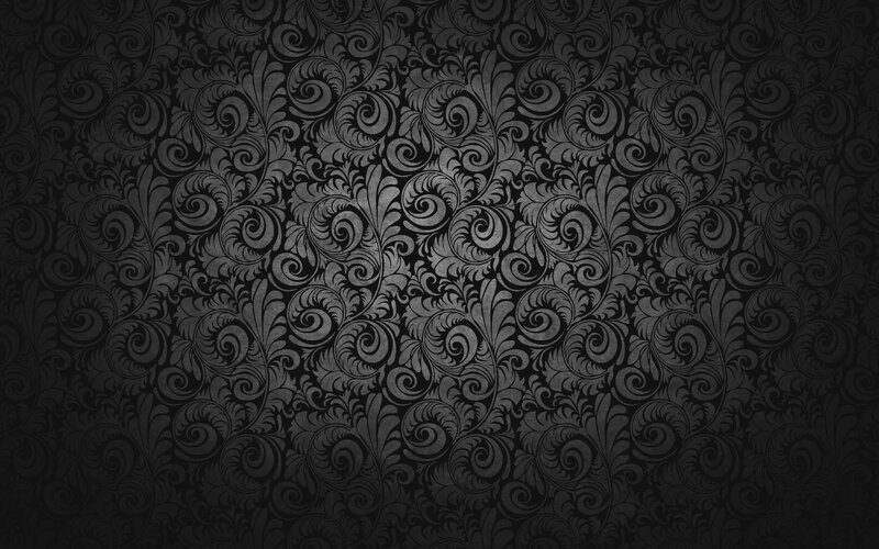 Black Floral Pattern — Dark, Illustration, Swirls, Leaves