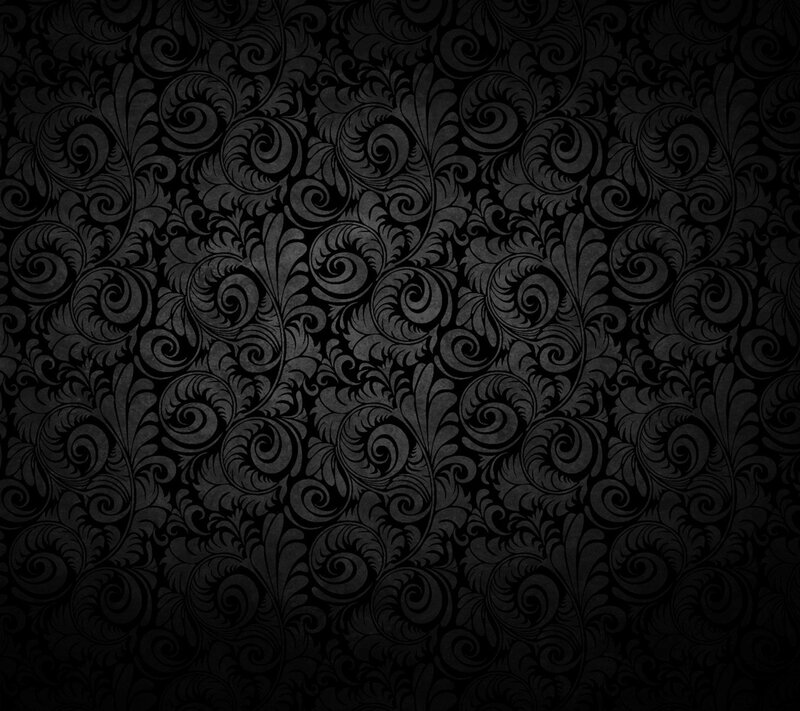 Black Floral Pattern — Dark, Vector Art, Swirls, Leaves