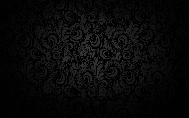 Black Floral Pattern — Dark, Vector Art, Swirls